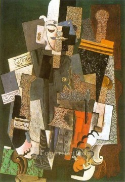 Man in bowler hat sitting in an armchair 1915 Pablo Picasso Oil Paintings